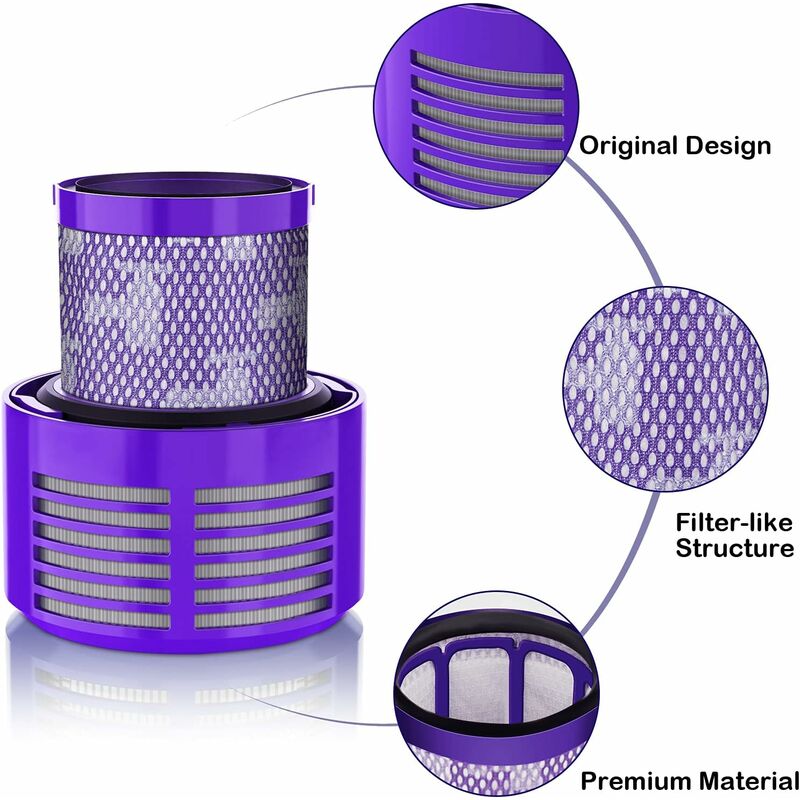 2 Pack Filtre pour Dyson V10 SV12 Series,Motorhead Aspirateur sans Fil Remplacer DY-969082-01，V10 Filtre Compatible pour Dyson Cyclone V10 Absolute - 2