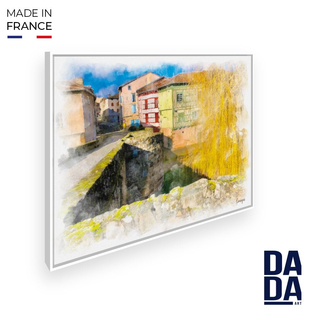 Tableau Rue de Limoges / 45x60cm / Cadre Blanc / Fabriqué en France ...