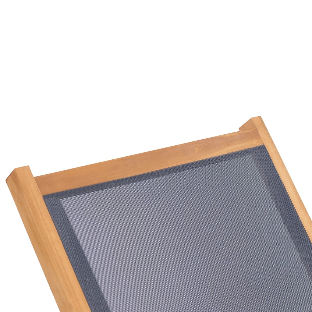 Chaises longues pliables avec roulettes 2 pcs Teck et textilène - 8