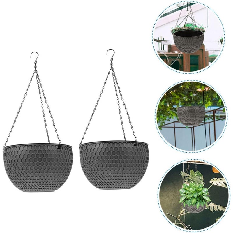 Doniczki wiszące z tworzywa sztucznego z haczykiem, trwałe i dekoracyjne, na rośliny o strukturze plastra miodu, do stosowania wewnątrz i na zewnątrz