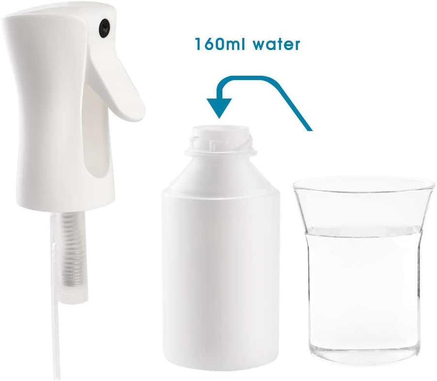 Bouteille de vaporisateur pour les cheveux,Continuous Water Bouteille de vaporisation Mister vide,Coiffure,Plantes,160ml Vaporisateurs vides(blanc) - 3