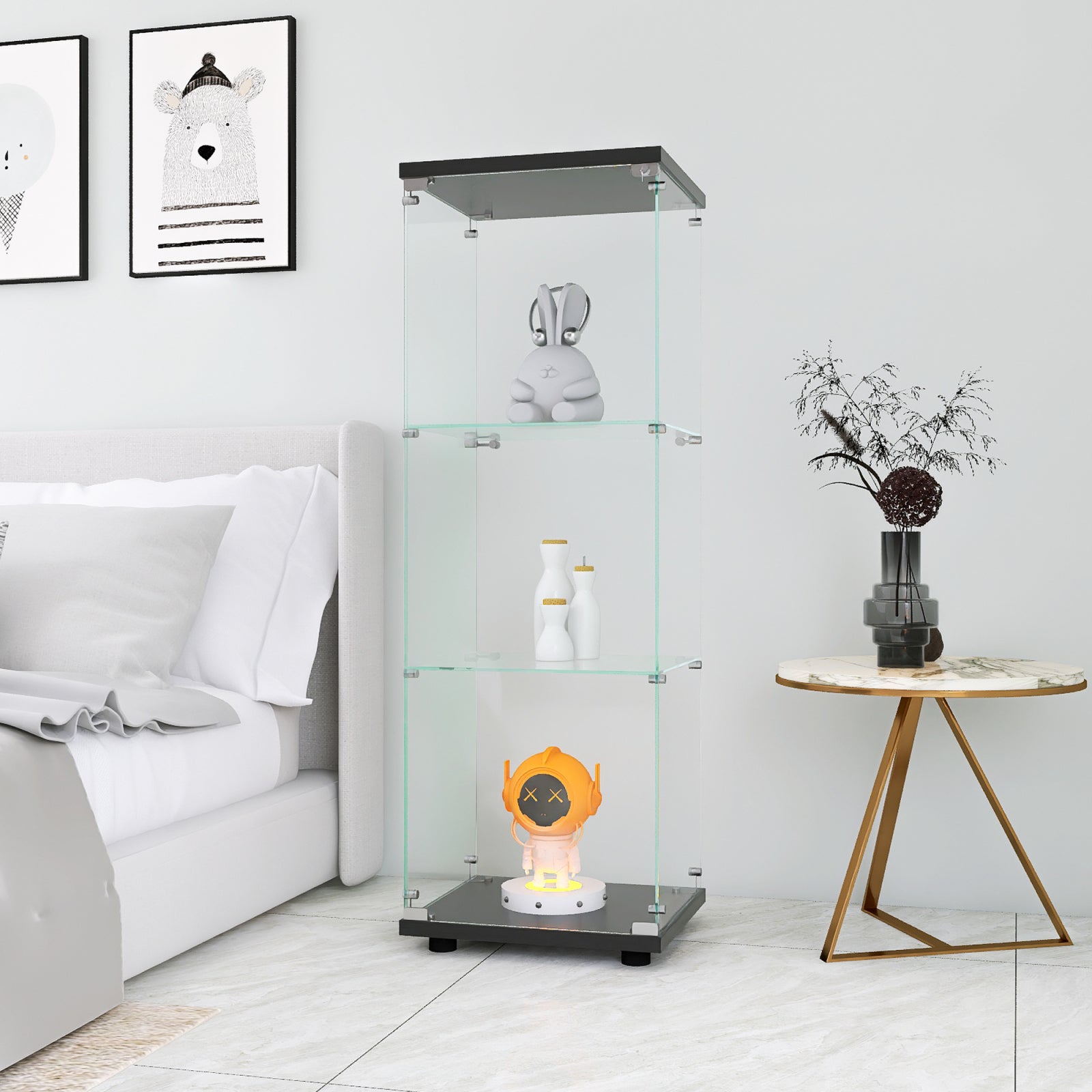 Vitrine en Verre, vitrine trempé moderne en verre 3 Couches avec 1 ...
