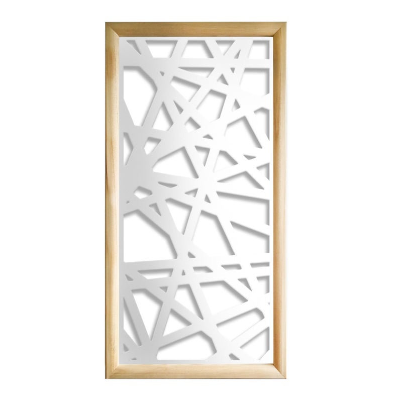 DIAGONAL MEDIUM - Prostokątne moduły dekoracyjne z drewna i PCV - rozmiar 47x94 cm - grubość 47 mm - kolor wewnętrzny BIAŁY