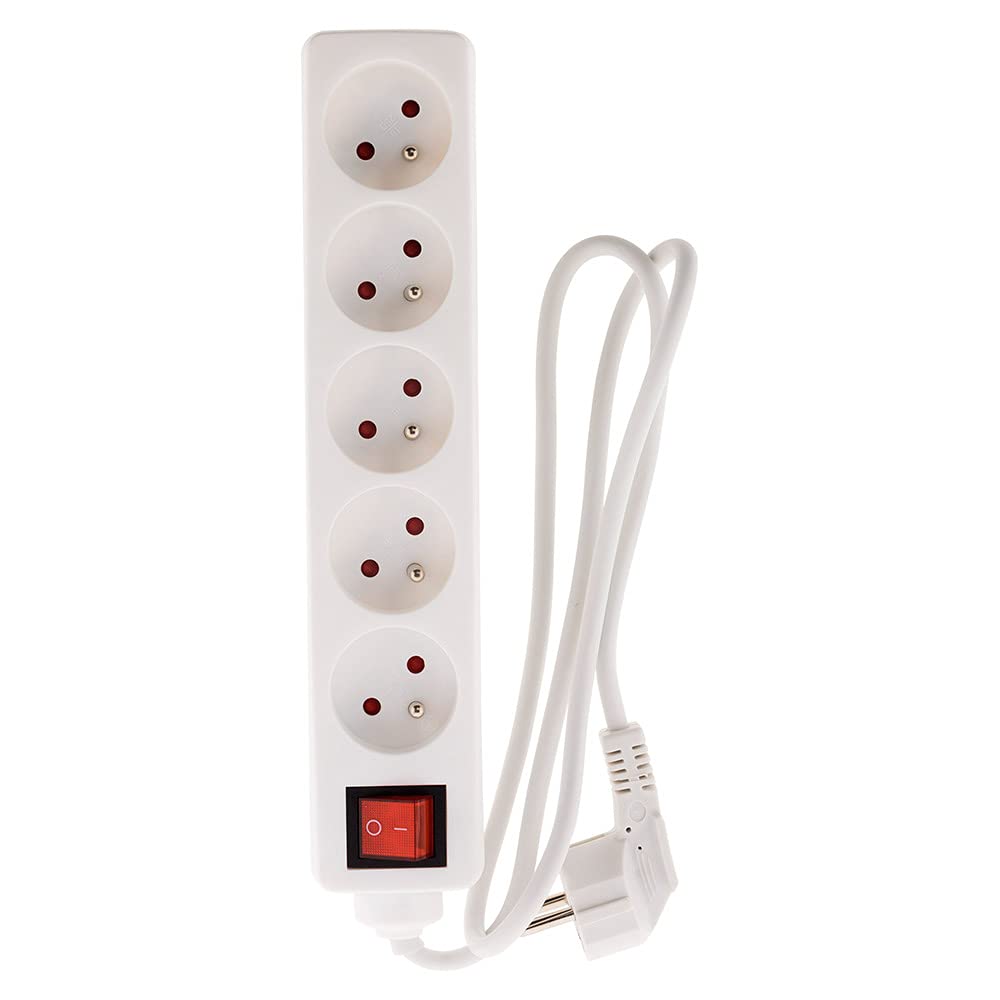 Bloc multiprise 5x16A 2P+T interrupteur - blanc - Zenitech - 7