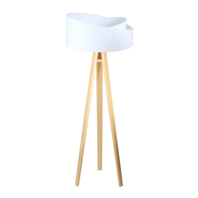 Lampa stojąca GEMSTONE biała/sosna