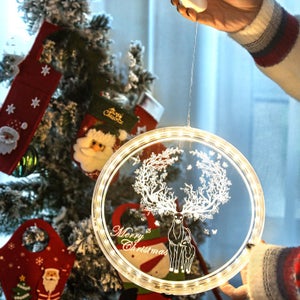 Décorations Lumineuses De Noël à Ventouse - Motifs LED (cloche, Sapin, Père Noël...), Piles AA, Pour Fenêtres Intérieur/extérieur