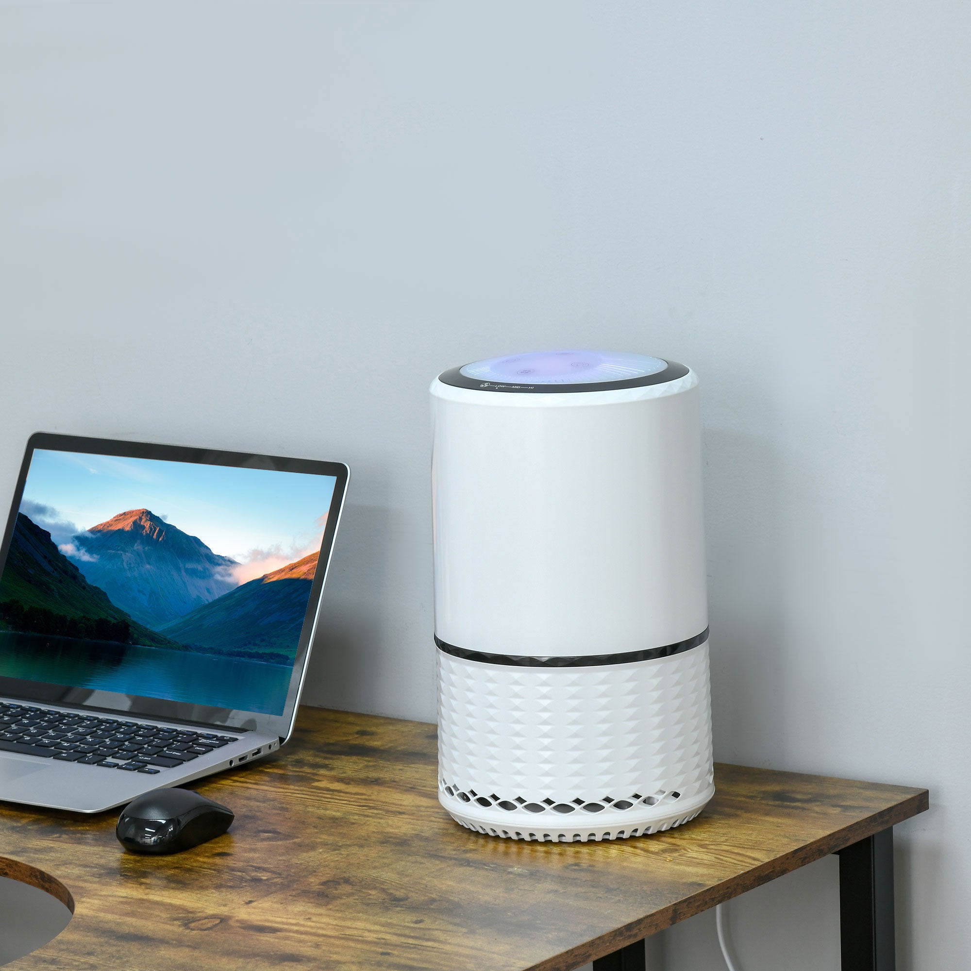 HOMCOM Purificatore D'aria Con Filtro Hepa Carbone Attivo, 3 Velocità Regolabili, Area Coperta 18㎡, Per Polvere, Fumo, Odori, Polline - 2