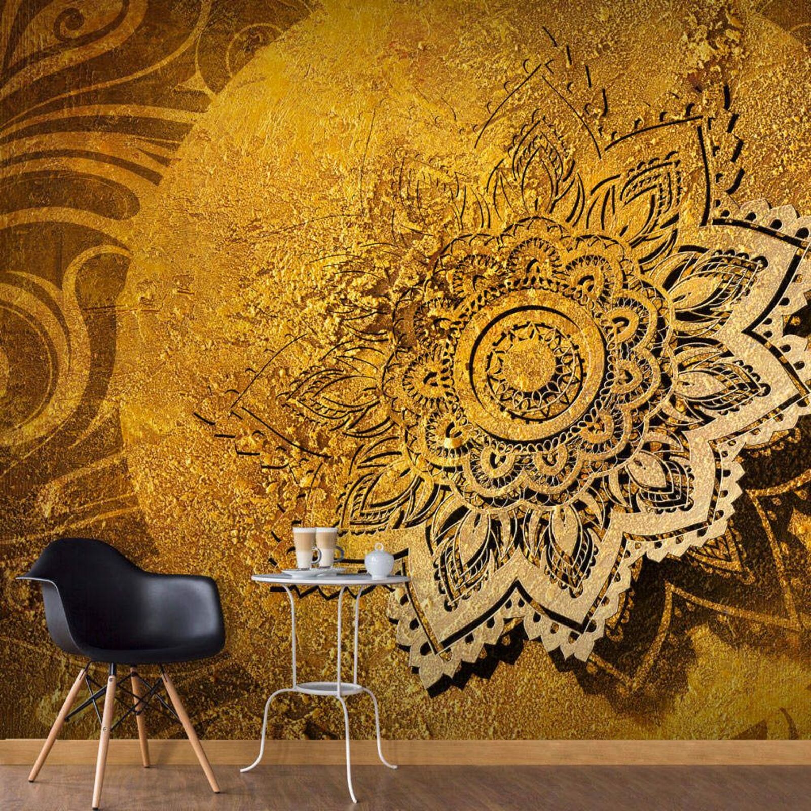Papier Peint Autocollant 3D Style Doré H9270, Mural Amovible, Motif Texture, Neuf