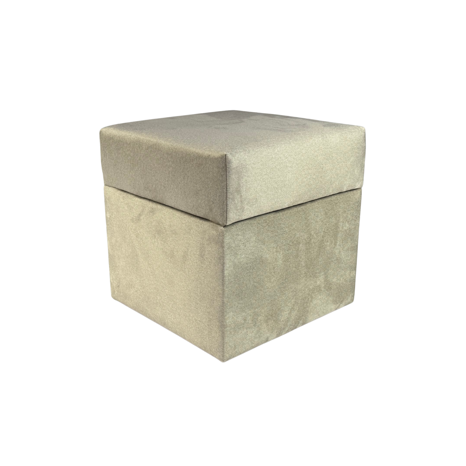 Pufa otwierana kwadratowa ELEMENT 40x40 cm delikatny łatwoczyszczący welur trudnopalny ze schowkiem stylowa jasno beżowa