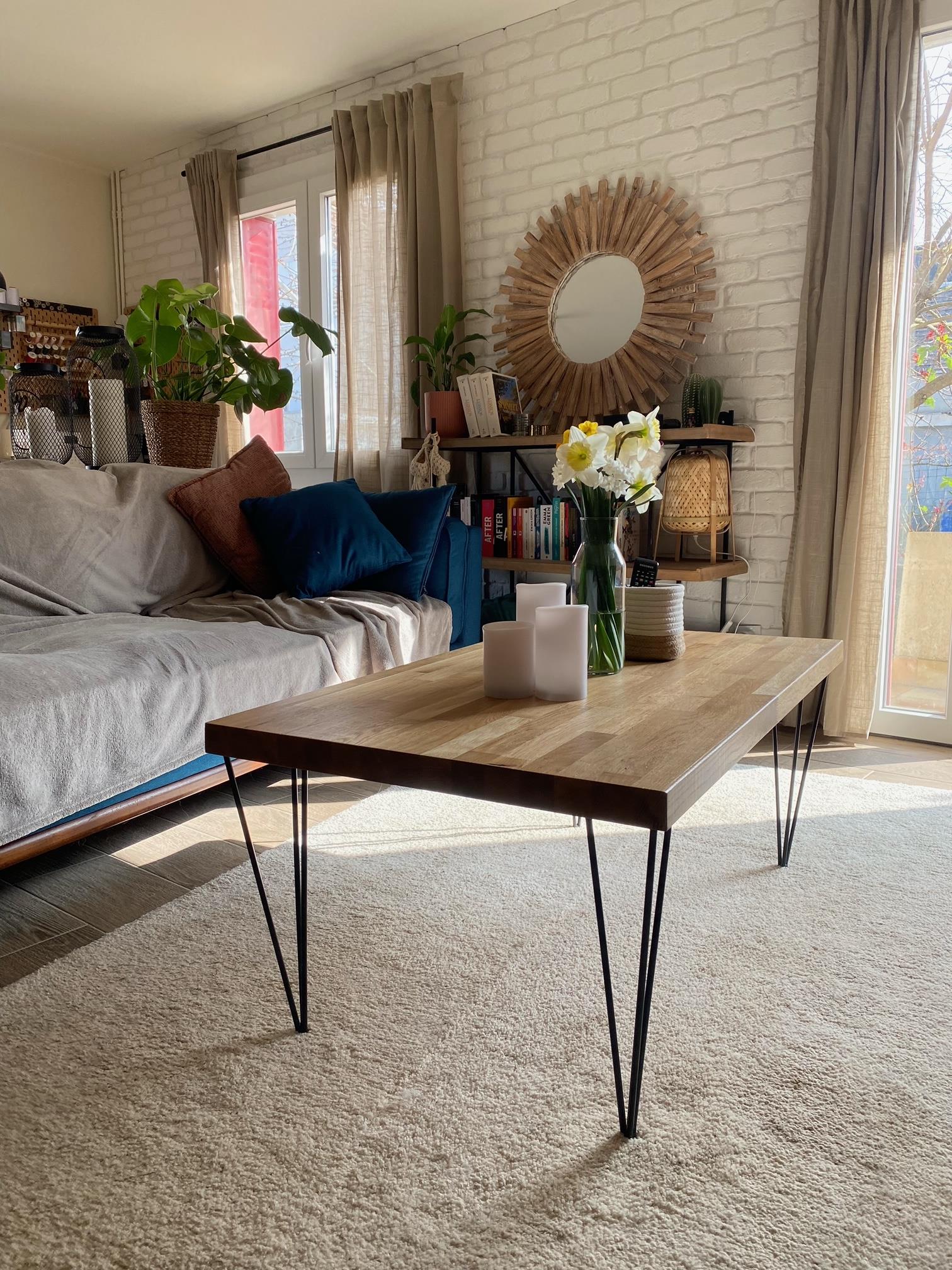 Pied table basse métal T_STAR 41 cm Finition Charbon Mat - RAL7021 - 3