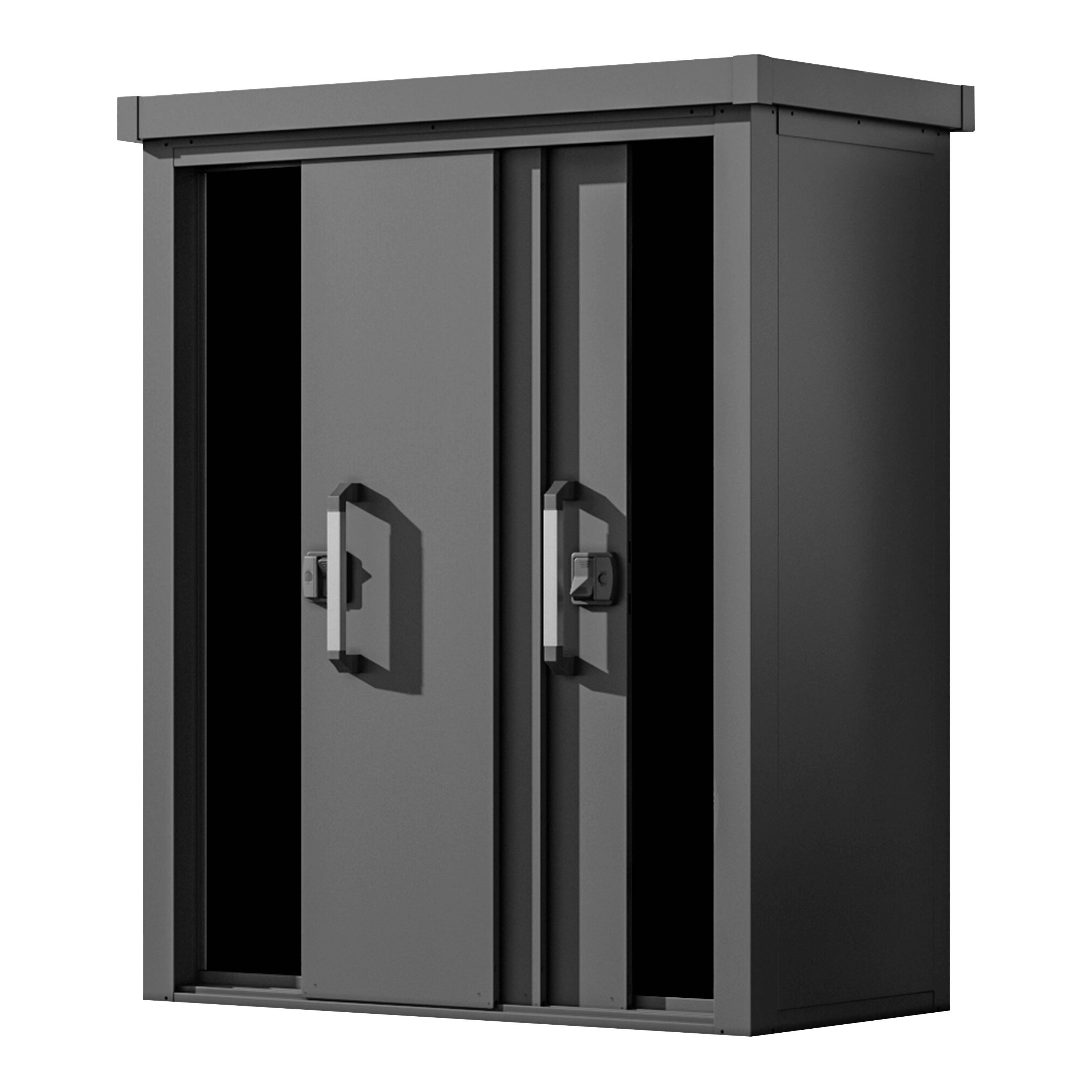 GFP Metalowa szafa ogrodowa 150x78x161 cm Przesuwan drzwi antracyt