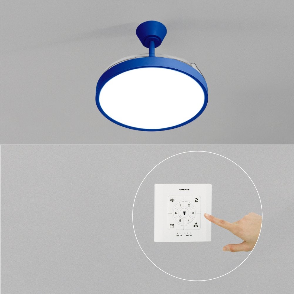 CREATE - WIND CLEAR STUDIO - Wentylator sufitowy 40W cichy z chowanymi łopatkami i oświetleniem LED, różne rozmiary -