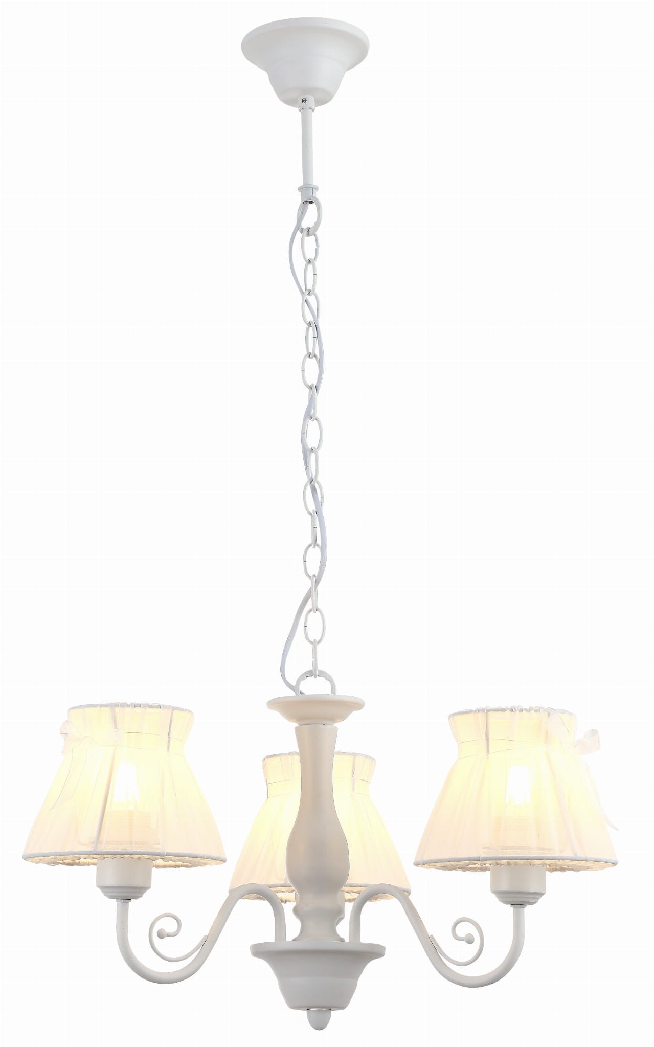 Lampa wisząca Zefir biała 3xE14x40W retro z abażurami wym: 82 x 53 x 53 cm metal Candellux