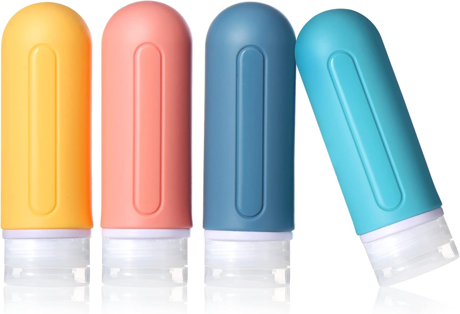 3 Flacons Distributeurs En Silicone 80 Ml - Souples Et étanches - Pour Shampooing, Soins, Voyage