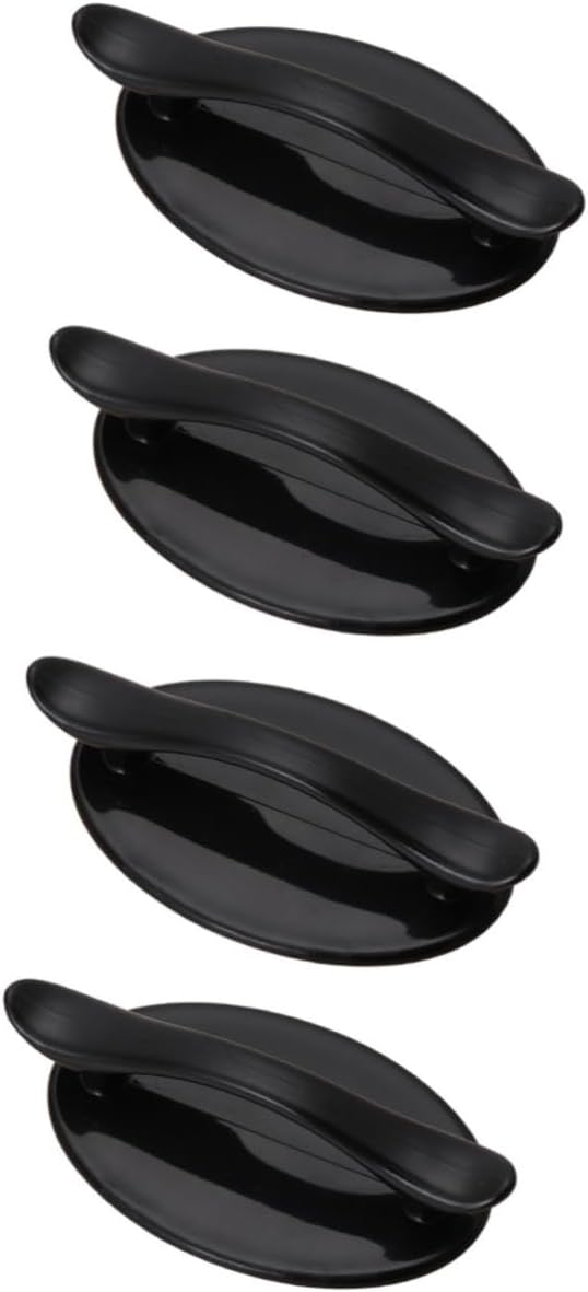 Zestaw 4 samoprzylepnych uchwytów plastikowych w kolorze czarnym - 8,2 x 4,9 cm - do drzwi, okien, szafek, szuflad, mebli