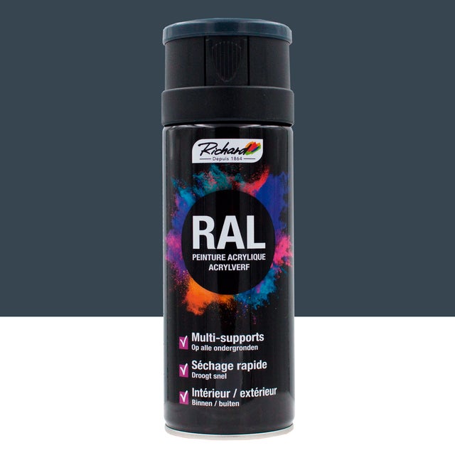 Peinture aérosol RAL multi-supports Richard intérieur et extérieur 7024 Gris Graphite