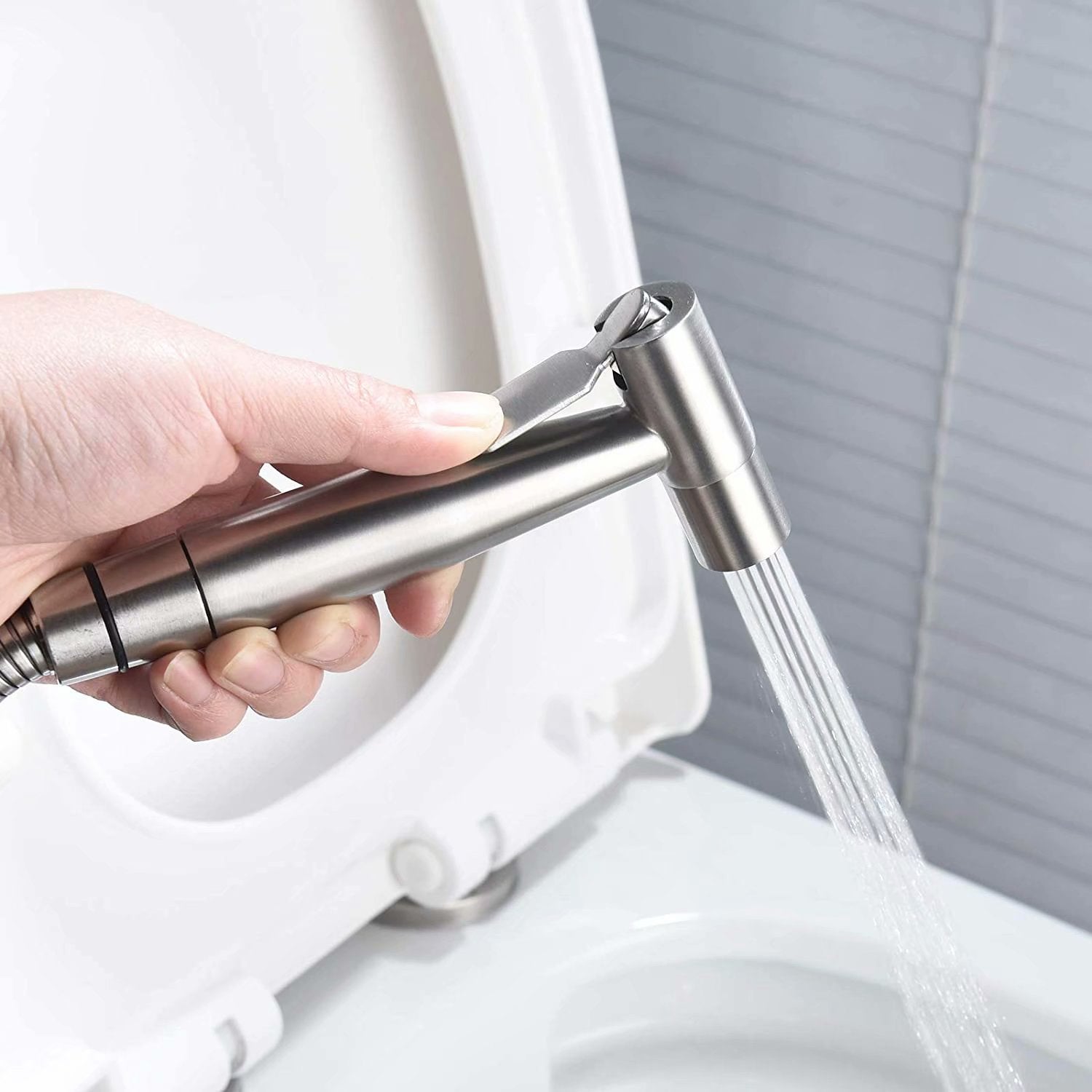 Doccetta Per Bidet In Acciaio Inossidabile - Set Completo Con Supporto A Parete, Per Igiene Intima E Pulizia WC