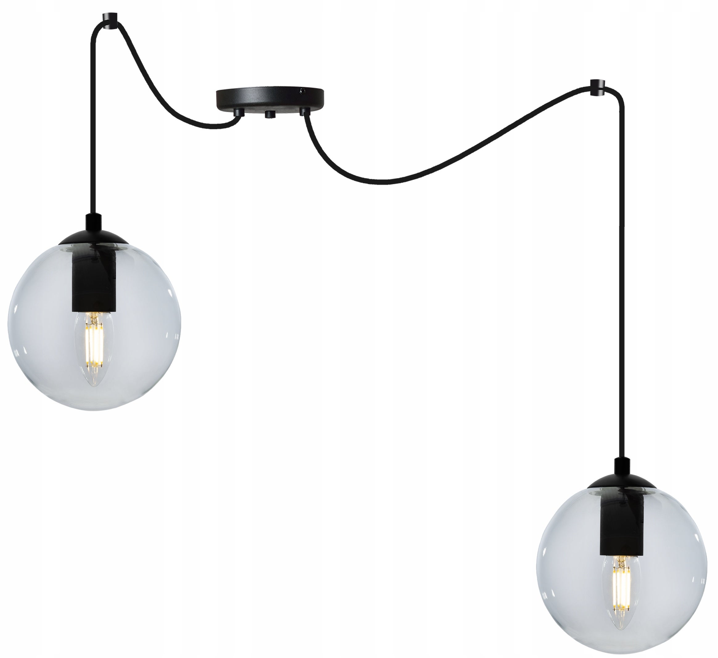 Lampa sufitowa wisząca Spider Paris boho 2xE27 abażur kula transparentna Light Home LH