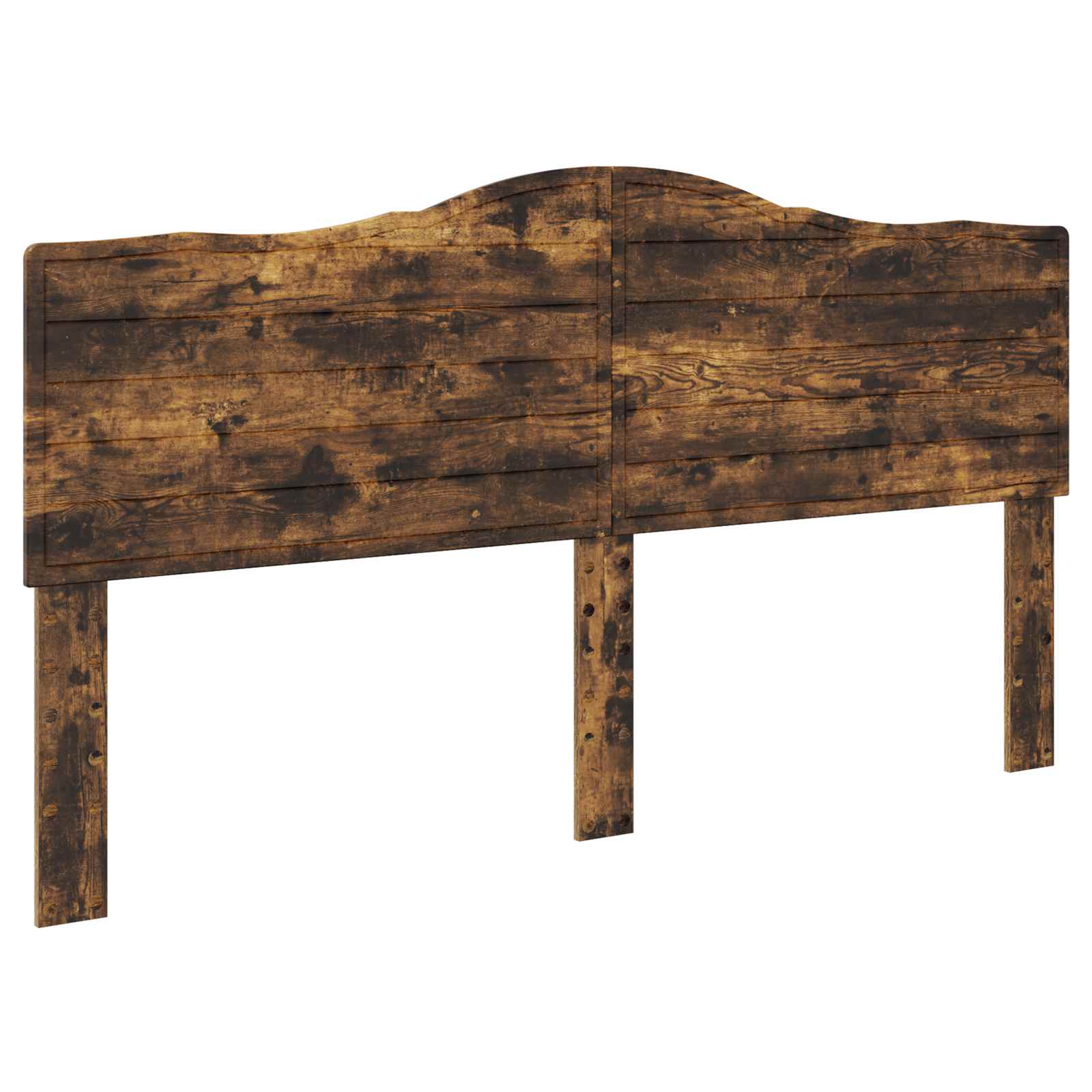 Lit de rangement chêne fumé 180 x 200 cm en panneau de bois - 7