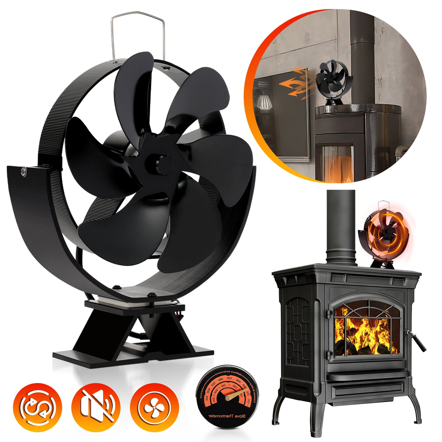 Ventilateur poele bois 6 lames avec thermometre Leroy Merlin — free download