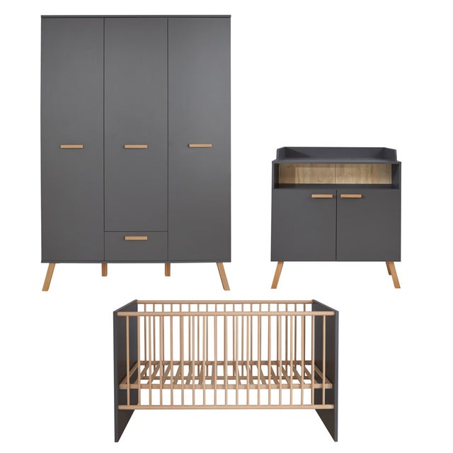 MatsBaby Ensemble de meubles chambre de bébé, gris.