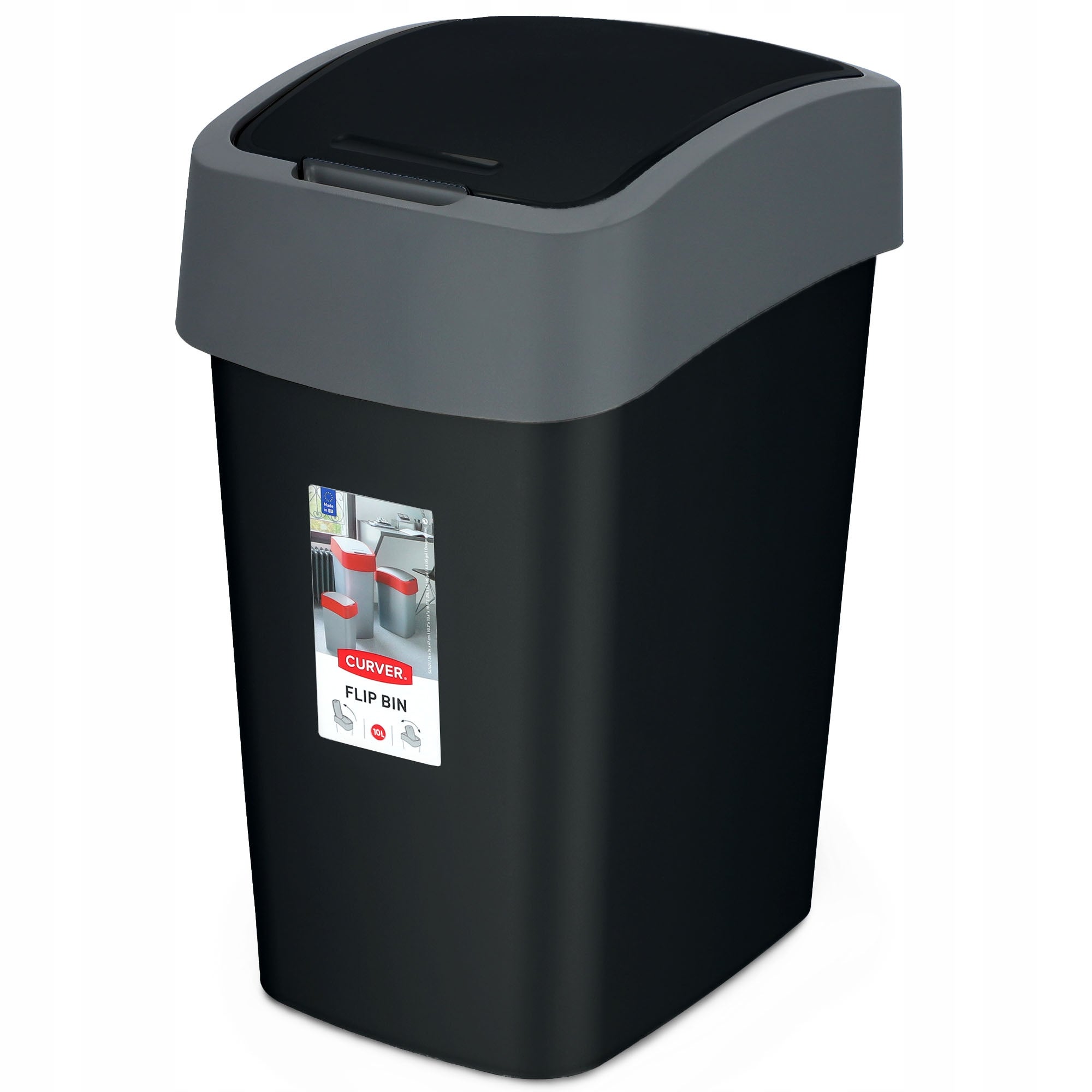 Poubelle 25 Litres Avec Couvercle Basculant - Plastique Résistant, Couleur Sauge Argentée - 5