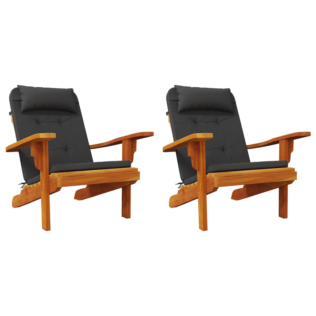 Maison Exclusive - Cuscini per Sedia Adirondack 2 pz Neri in Tessuto Oxford - 4