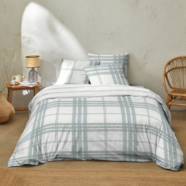 Housse de couette 220x240 cm + 2 taies d'oreiller 63x63 cm 100% Coton 51 fils Sobrut Gray