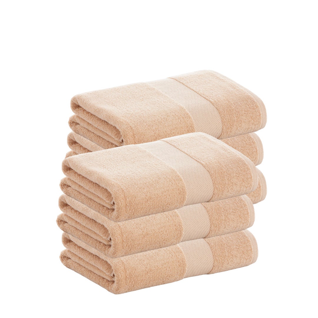 Pack 6 toallas beige lavabo de algodón paduana 50x100cm