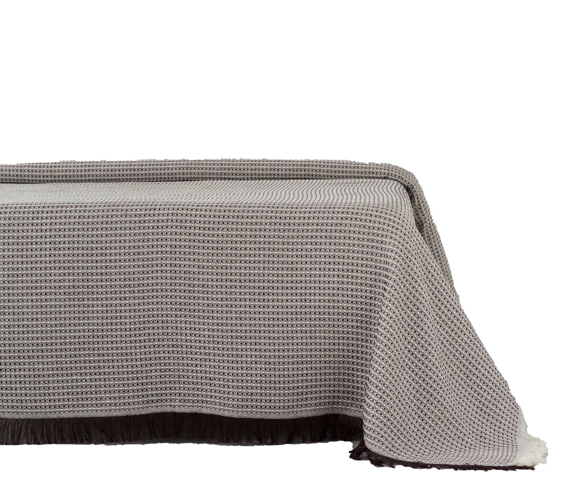 Estoralis | plaid multiusos tejido jacqard | con fleco ( 180x260 cm. anchoxalto ) modelo nido color marron