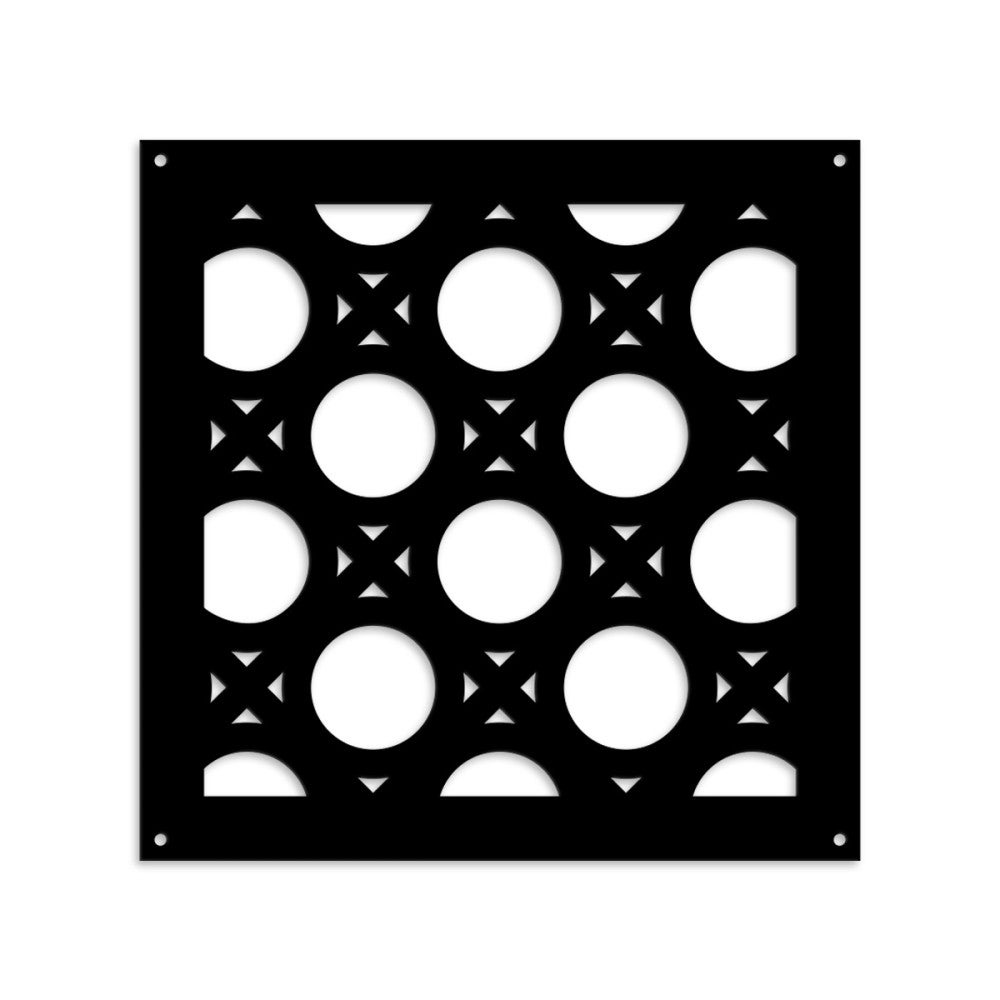 NOTTINGHAM - Panel perforowany z PVC - Parasol 98x98 cm CZARNY Grubość 1 cm