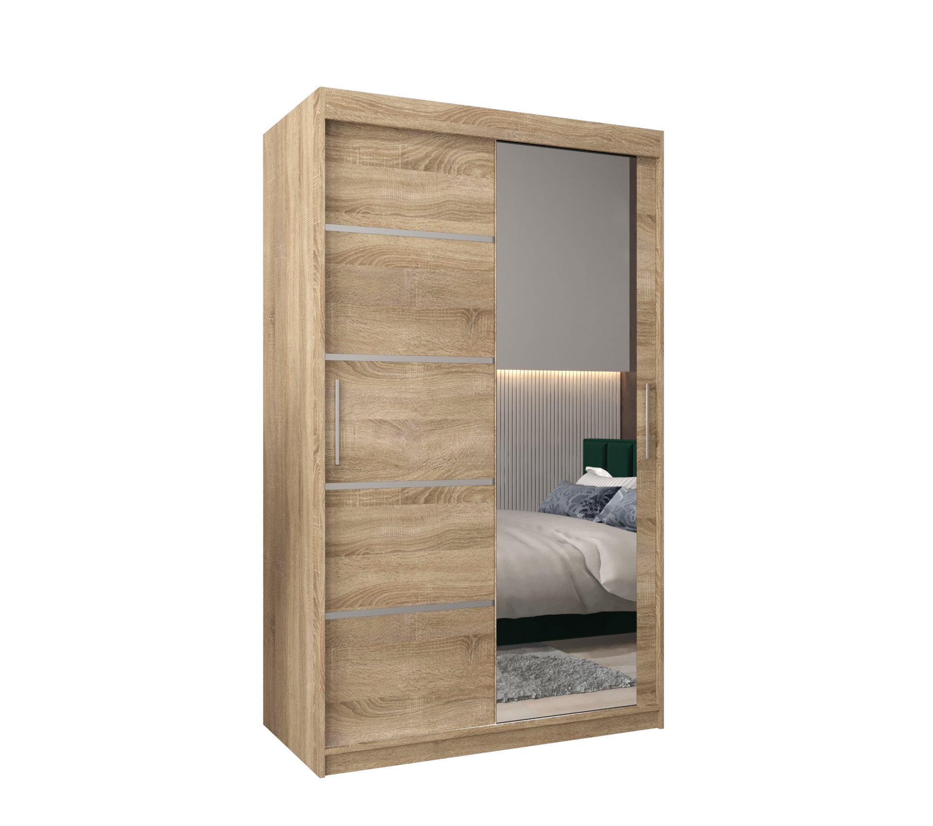Szafa przesuwna garderoba Verona 2 120 x 62 x 200 cm Sonoma - Abiks Meble