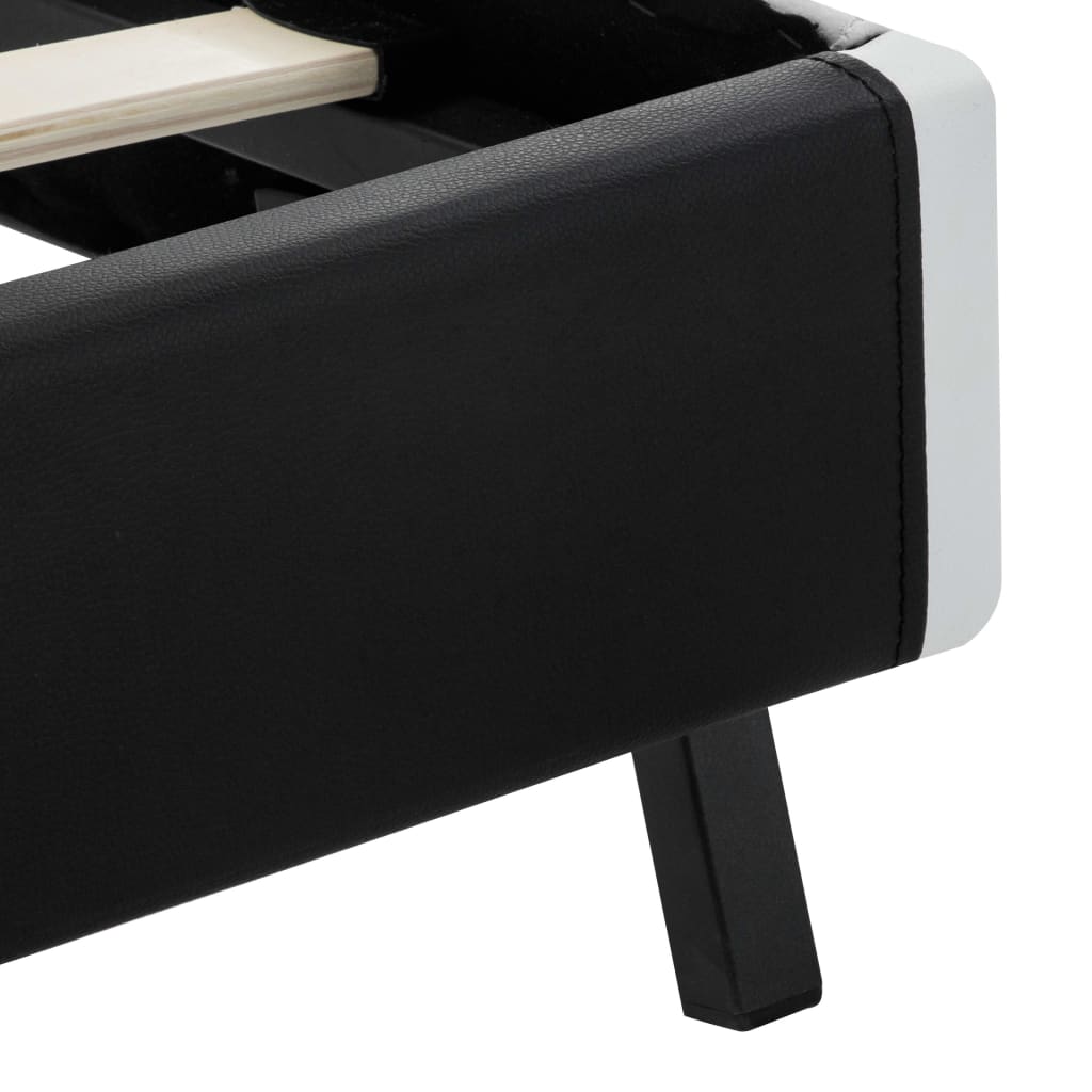 Maison Exclusive - Estrutura de cama com LED 160x200 cm couro artificial preto - 7