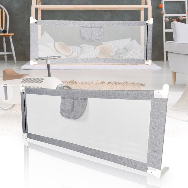 Barrière de Lit Extra-Large de 200 cm Protection de Lit pour Tout-Petit Accessoire de Chambre pour Garçons et Filles Barrière de Lit
