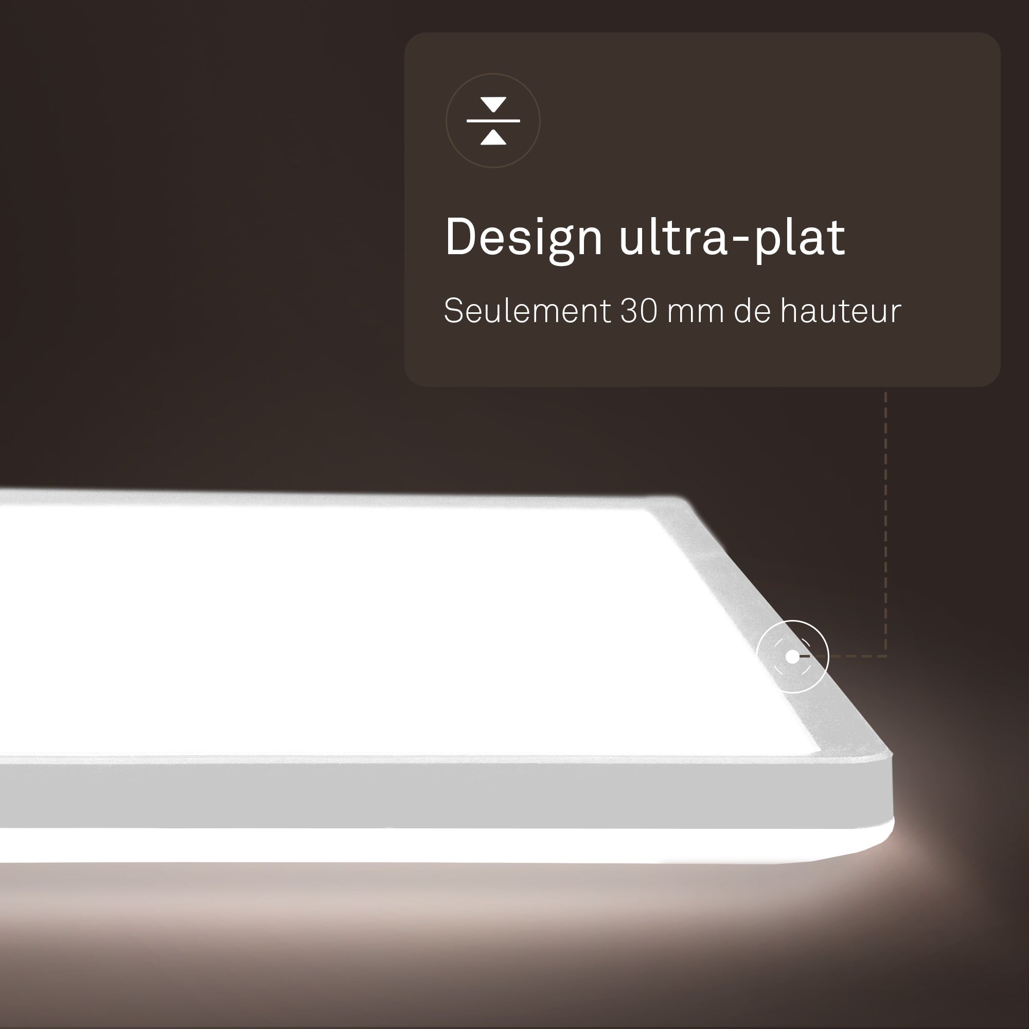 Panneau LED - Plat - Protection contre les projections d'eau IP44 - 24 x 24 cm - Blanc neutre - 16 W 1900 lm - B.K.Licht - 3