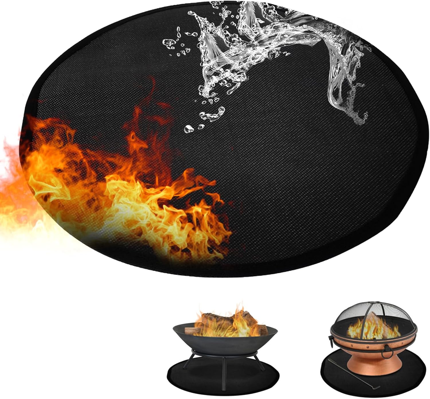 36-calowa mata pod palenisko, mata pod palenisko, okrągła mata ognioodporna, 3-warstwowa ognioodporna mata podłogowa do grilla, grilla zewnętrznego, t