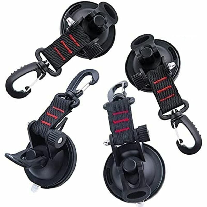 Zestaw 4 kotew przyssawkowych z mocowaniem przyssawkowym do samochodów, na kemping, do plandek, wielofunkcyjne akcesoria z przyssawkami