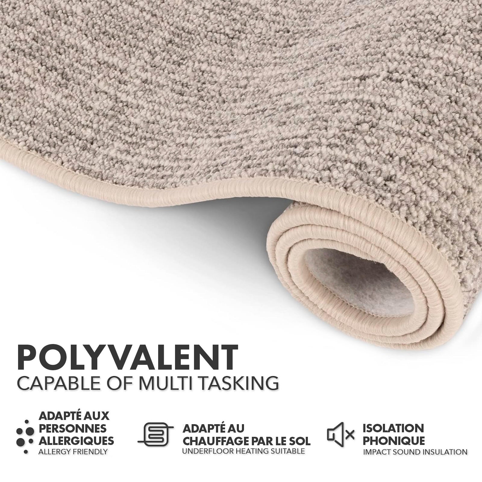 Tapis pour espaces de vie Alto, bouclé plat, Gris, 80 x 600 - 6