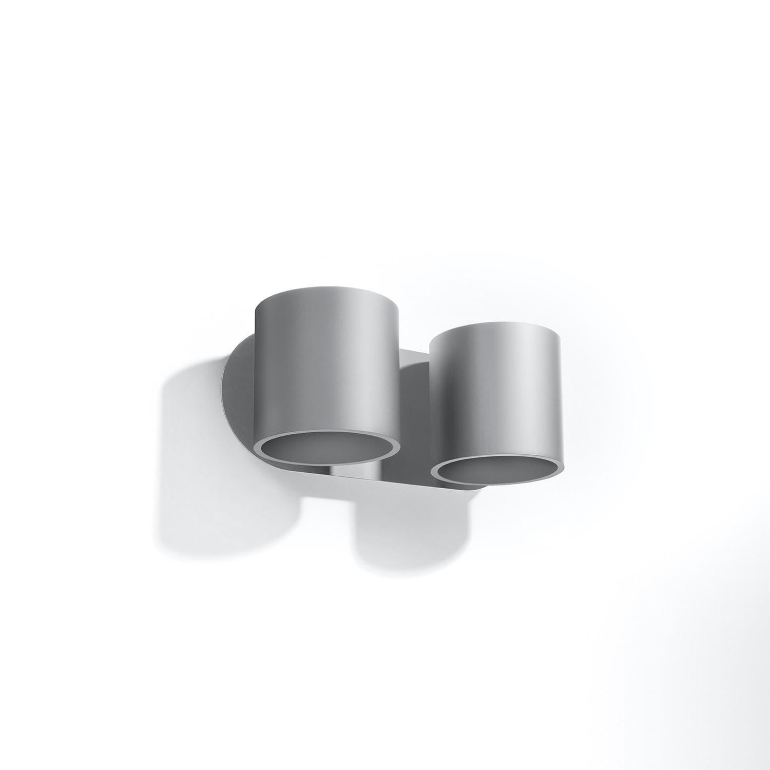 Kinkiet ścienny Orbis szary 2xG9x40W wym: 12 x 28 x 28 cm aluminium IP20 Sollux Lighting