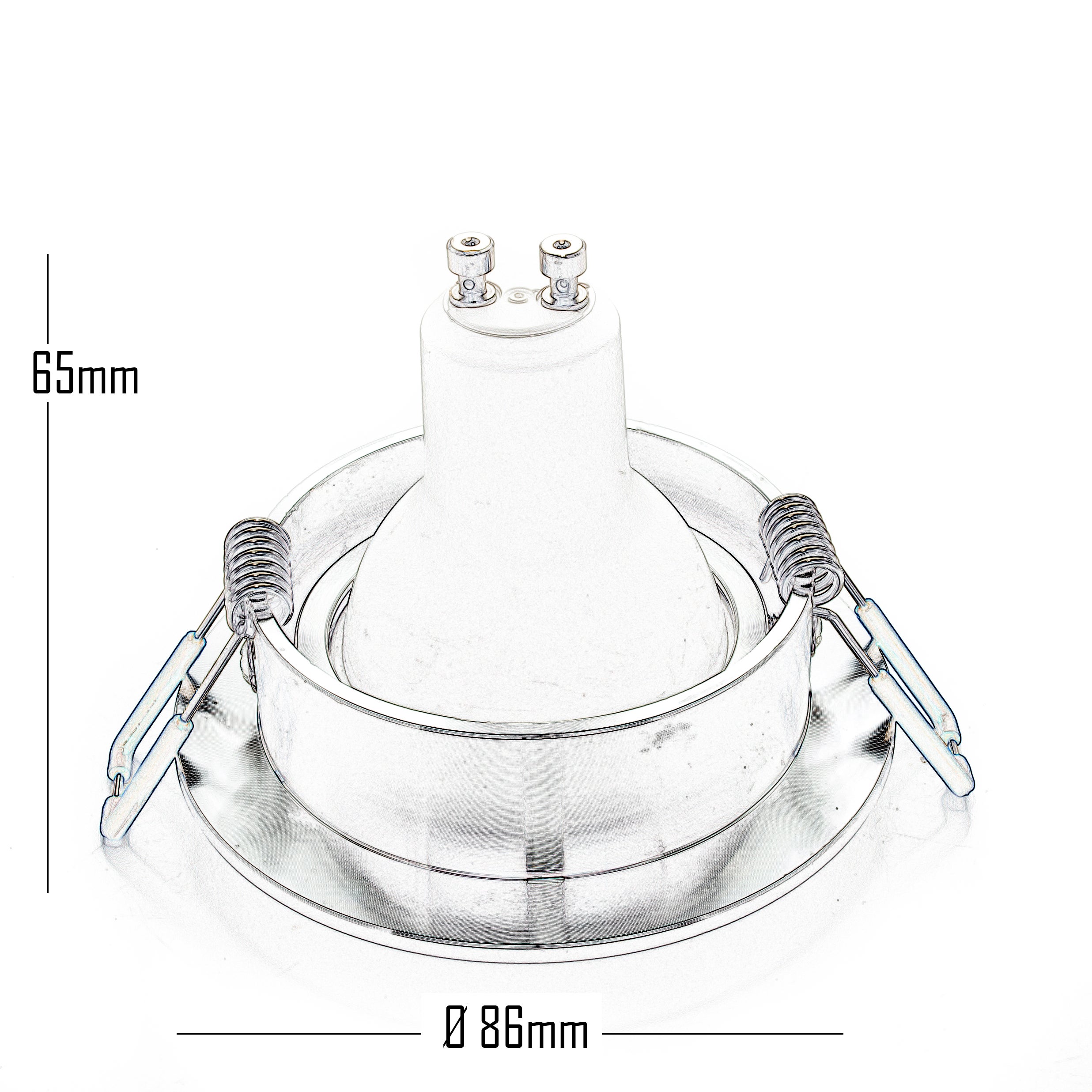 Spot LED 8W or pailleté réglable GU10 encastré trou de lumière diffuse 7cm ARGENT 6000K - 4