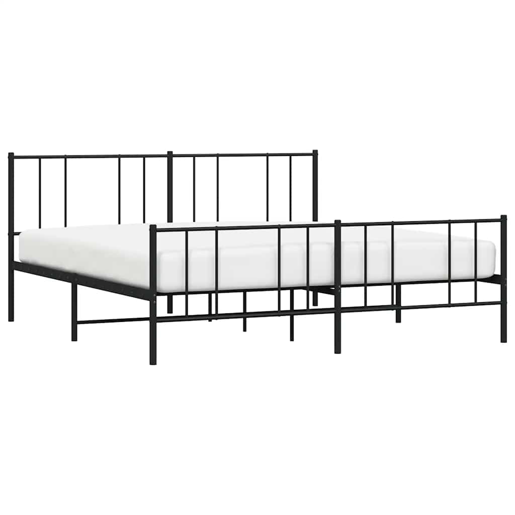 Estructura cama sin colchón con estribo metal negro 193x203 cm vidaXL - 4