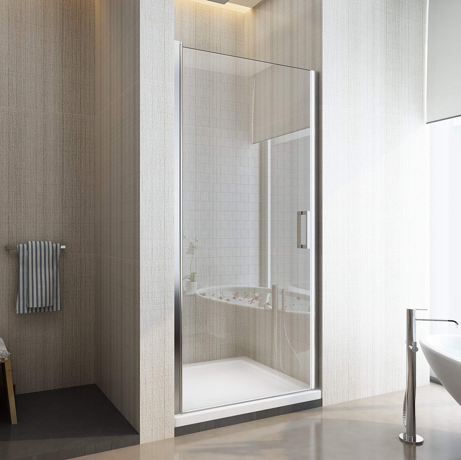 Parete Doccia Battente In Nicchia Vetro 8 mm Easy-clean Reversibile 69-73 H 200 cm - 4