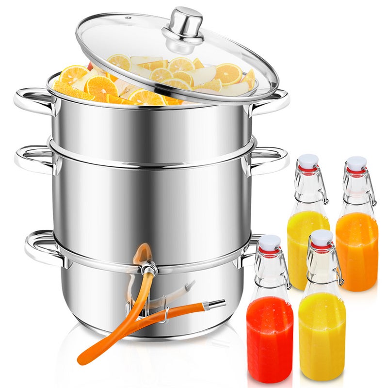 Cuit-Vapeur Induction 3 Niveaux Acier Inoxydable - 27.3x27.3cm - Pour Légumes Poisson Boulettes