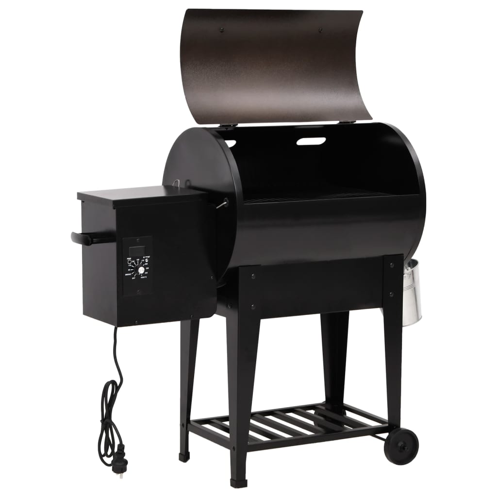 Gril à granulés avec étagère inférieure noir 94 cm fer vidaXL - 4