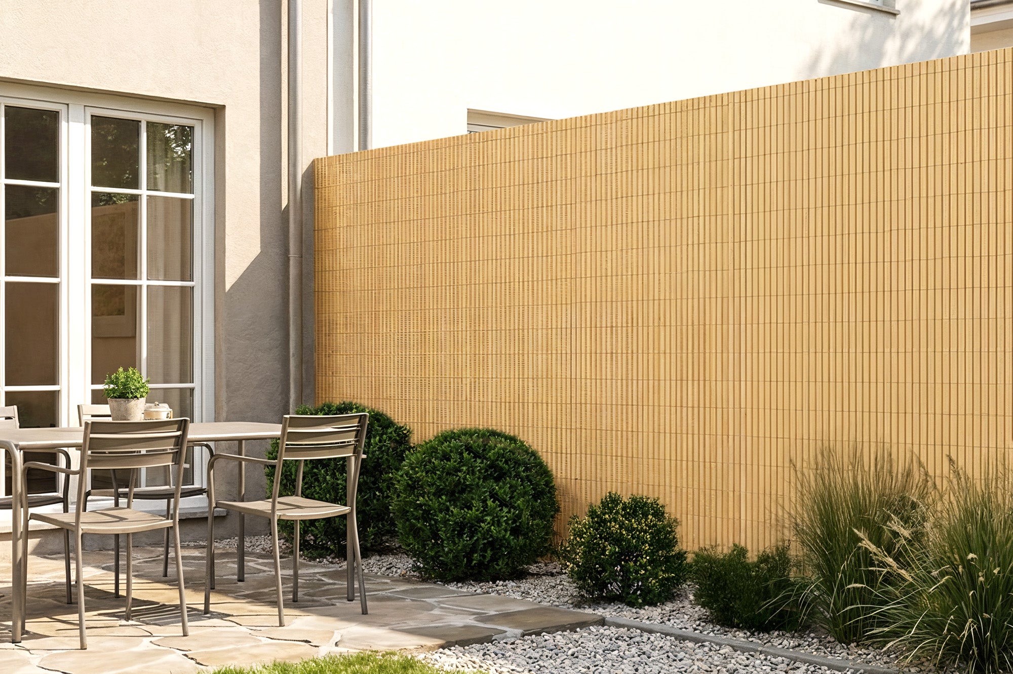 Siatka trzcinowa PCV VISO, 8m x 1,8m, beżowa