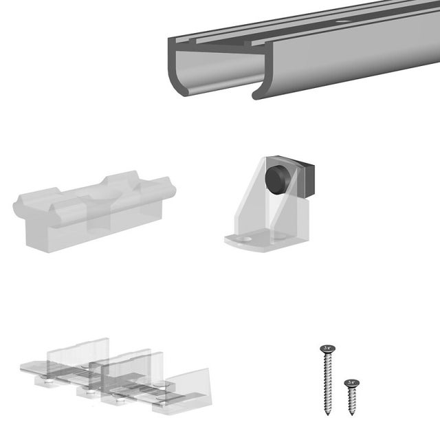 Système coulissant SLID'UP 100 pour 2 portes de placard - rail 1,5 m - 9 kg