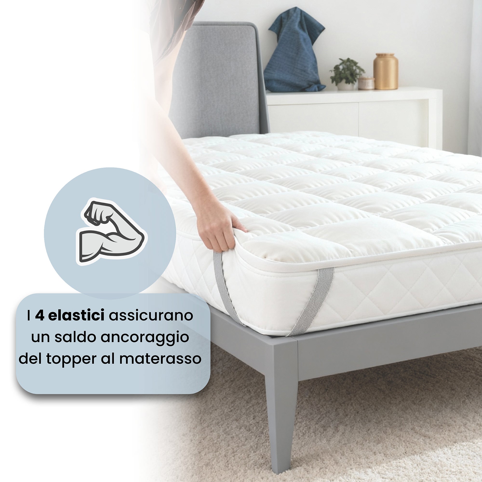 TOPPER PLUS ACOLCHADO CON ELÁSTICO, FUELLE DE 6 cm, MATRIMONIAL 160x195 cm - 8