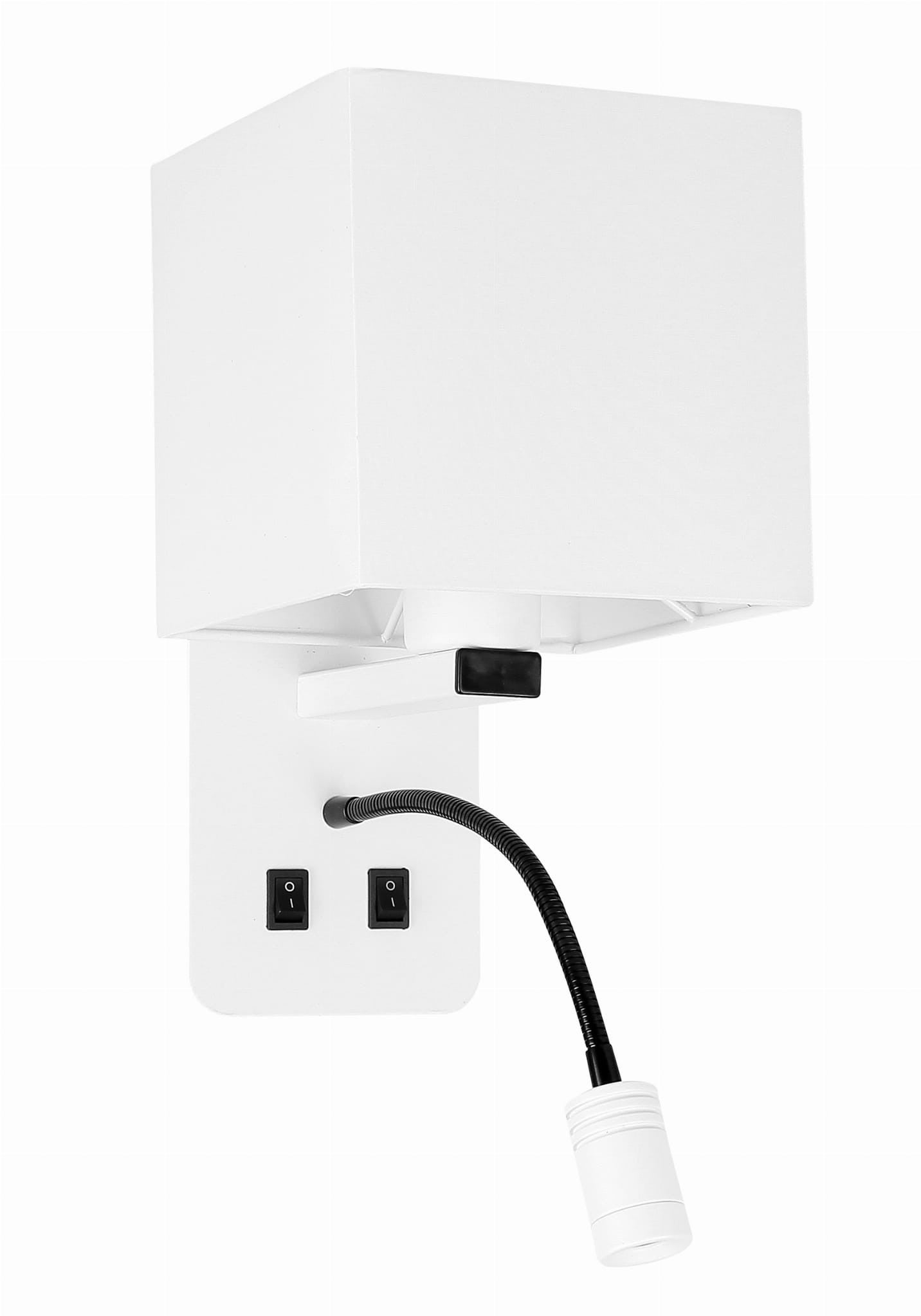 Kinkiet ścienny Magnum biało-czarny 2xE27x43W wym: 40 x 21,5 x 16 cm tkanina IP20 Candellux