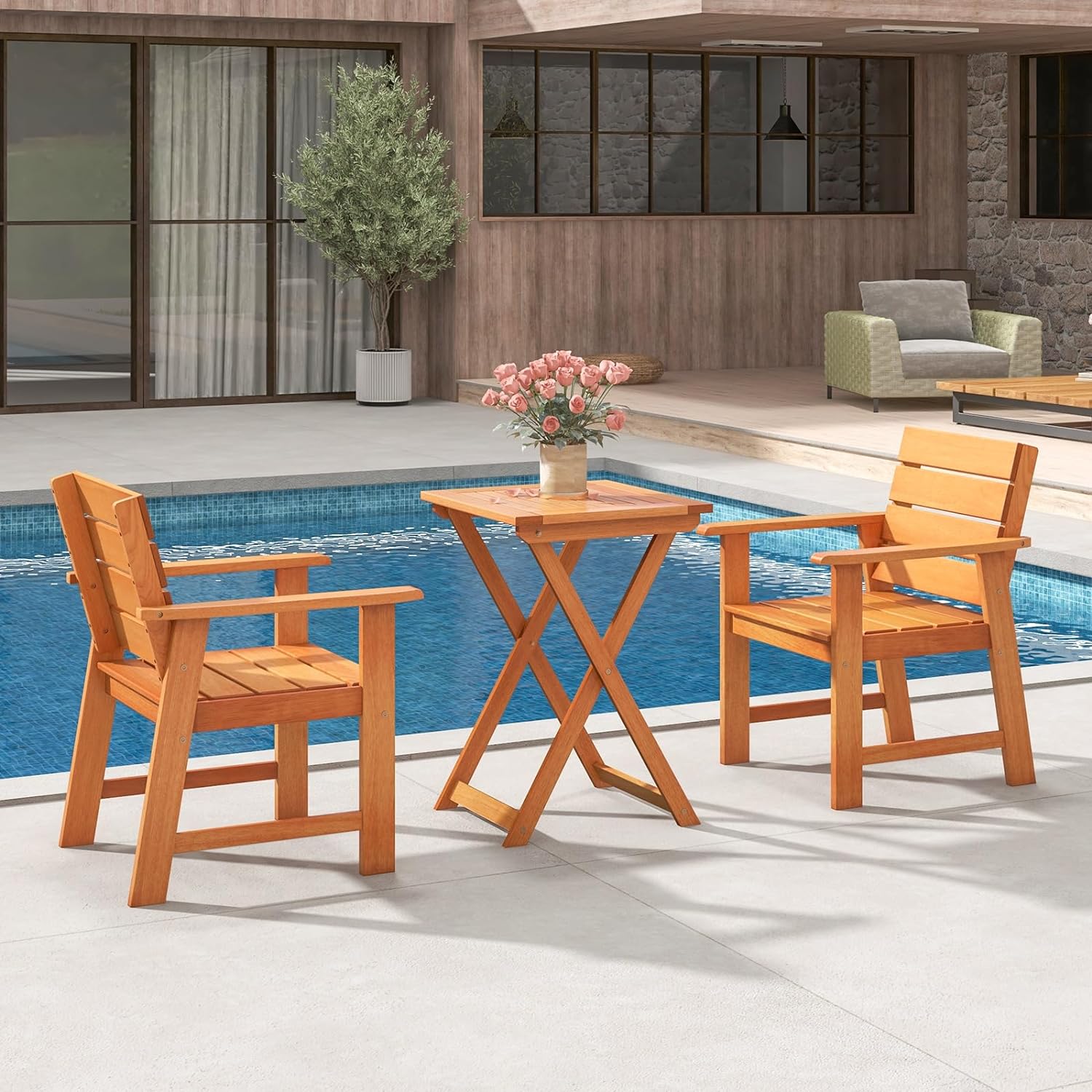 Table Jardin Pliable Relaxdays Effet Bois Carrée 8 Personnes - H73 X L180 X P74 Cm, Marron