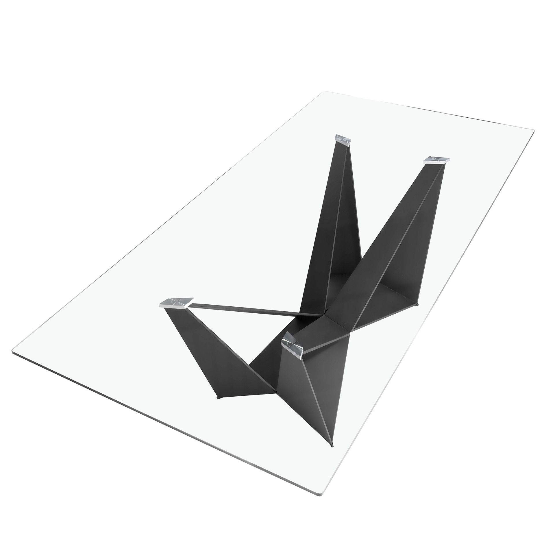 Table à manger rectangulaire en verre 240 x 120 x 75 cm. - 7